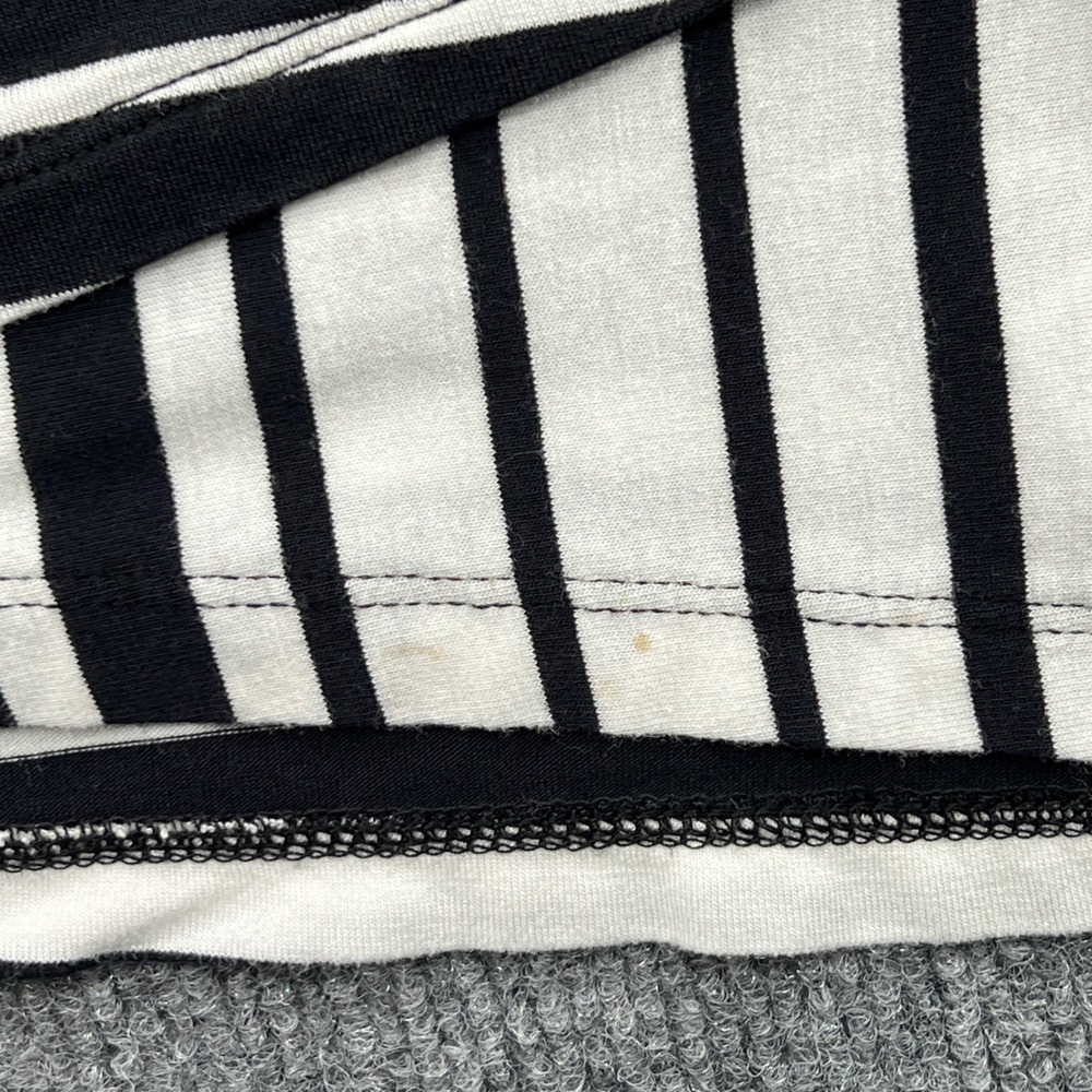 LOGO Lori Goldstein Striped‎ Tunic Women M Black White Casual Comfort Asymmetric - Picture 7 of 8